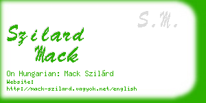 szilard mack business card